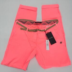 NWT Maison Scotch Womens size 29/34 Lightweight Belted Chinos Pant Boho Vacation